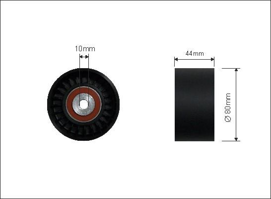 Caffaro 205-76 - Deflection / Guide Pulley, v-ribbed belt www.parts5.com