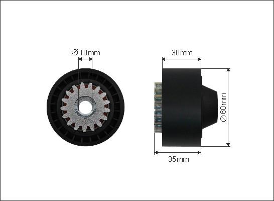 Caffaro 203-68 - Rola ghidare / conducere, curea transmisie www.parts5.com