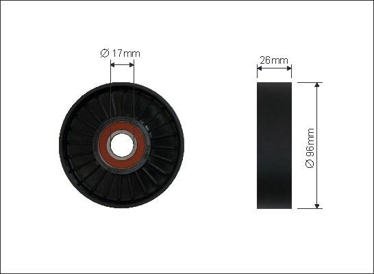 Caffaro 202-00 - Polea inversión / guía, correa poli V www.parts5.com