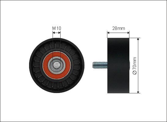 Caffaro 211-00 - Vratná / vodicí kladka, klínový žebrový řemen www.parts5.com