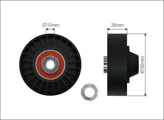 Caffaro 21-11 - Deflection / Guide Pulley, v-ribbed belt www.parts5.com