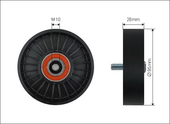 Caffaro 376-99 - Deflection / Guide Pulley, v-ribbed belt www.parts5.com