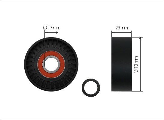 Caffaro 284-00 - Rola ghidare / conducere, curea transmisie www.parts5.com