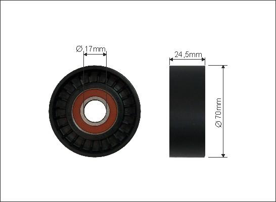 Caffaro 280-00 - Skretni / vodeći valjak, klinasti rebrasti remen www.parts5.com