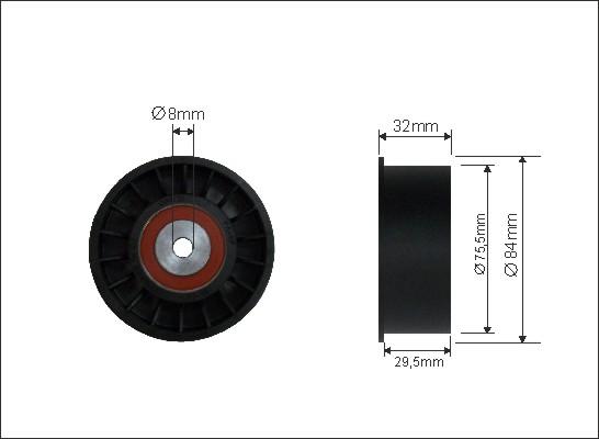 Caffaro 28-22 - Rolka kierunkowa / prowadząca, pasek rozrządu www.parts5.com