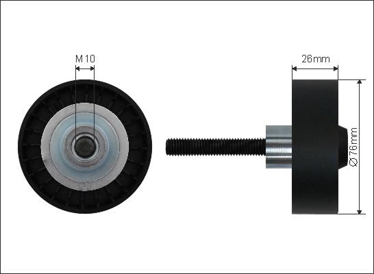 Caffaro 22-99 - Deflection / Guide Pulley, v-ribbed belt www.parts5.com