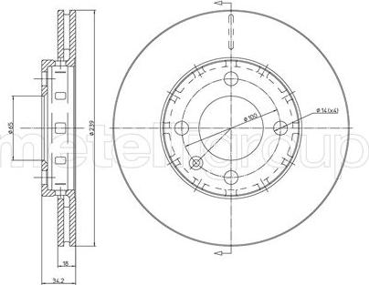 Cifam 800-372 - Disco de freno www.parts5.com