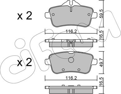 Cifam 822-968-3 - Тормозные колодки, дисковые, комплект www.parts5.com