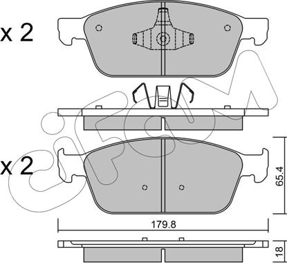 Cifam 822-989-0 - Тормозные колодки, дисковые, комплект www.parts5.com