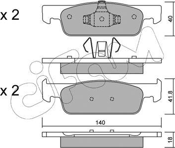 Cifam 822-975-0 - Brake Pad Set, disc brake www.parts5.com