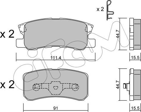 Cifam 822-400-0 - Brake Pad Set, disc brake www.parts5.com