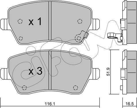 Cifam 822-485-1 - Brake Pad Set, disc brake parts5.com