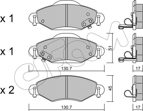 Cifam 822-421-0 - Тормозные колодки, дисковые, комплект www.parts5.com