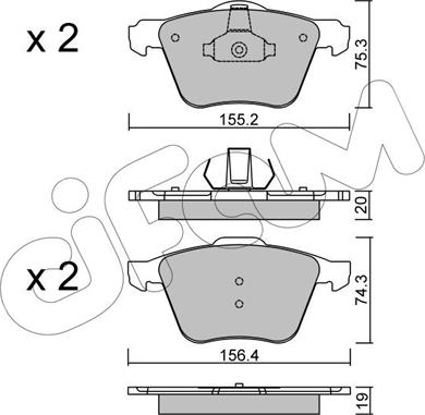 Cifam 822-599-1 - Sada brzdových platničiek kotúčovej brzdy www.parts5.com