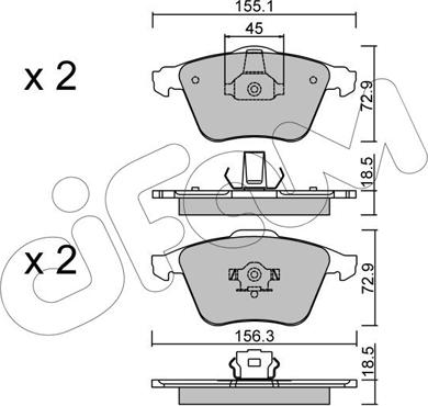 Cifam 822-549-3 - Sada brzdových destiček, kotoučová brzda www.parts5.com