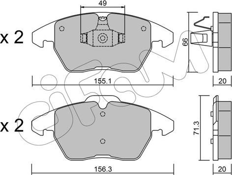 Cifam 822-548-2 - Sada brzdových destiček, kotoučová brzda www.parts5.com