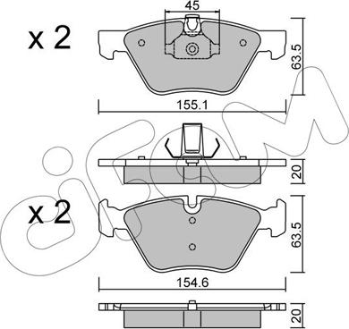 Cifam 822-557-3 - Тормозные колодки, дисковые, комплект www.parts5.com