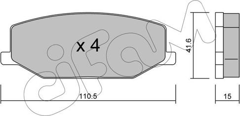 Cifam 822-097-0 - Komplet kočnih obloga, disk kočnica www.parts5.com