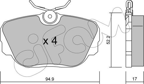 Cifam 822-042-0 - Тормозные колодки, дисковые, комплект www.parts5.com