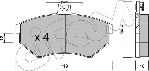 Cifam 822-050-0 - Тормозные колодки, дисковые, комплект www.parts5.com