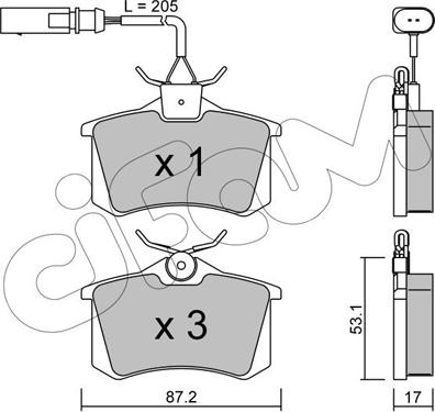 Cifam 822-100-3 - Σετ τακάκια, δισκόφρενα www.parts5.com