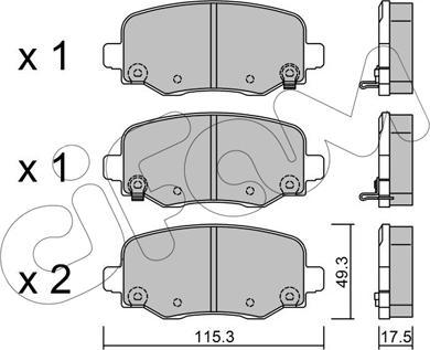 Cifam 822-1002-1 - Brake Pad Set, disc brake www.parts5.com