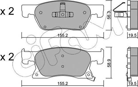 Cifam 822-1114-0 - Brake Pad Set, disc brake www.parts5.com