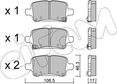 Cifam 822-1180-0 - Brake Pad Set, disc brake www.parts5.com