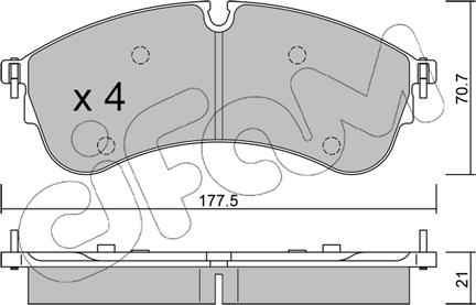 Cifam 822-1174-0 - Brake Pad Set, disc brake www.parts5.com