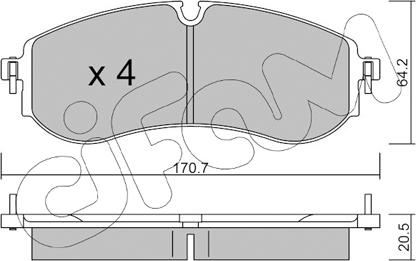 Cifam 822-1263-0 - Brake Pad Set, disc brake www.parts5.com