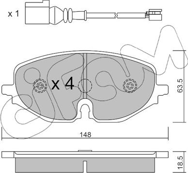 Cifam 822-1280-0 - Brake Pad Set, disc brake www.parts5.com