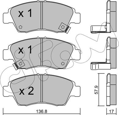 Cifam 822-175-0 - Zestaw klocków hamulcowych, hamulce tarczowe www.parts5.com