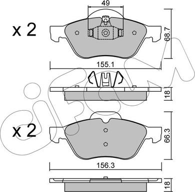 Cifam 822-335-1 - Komplet zavornih oblog, ploscne (kolutne) zavore www.parts5.com