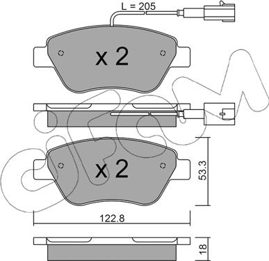 Cifam 822-321-3 - Тормозные колодки, дисковые, комплект www.parts5.com