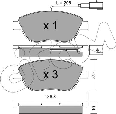 Cifam 822-322-0 - Brake Pad Set, disc brake www.parts5.com