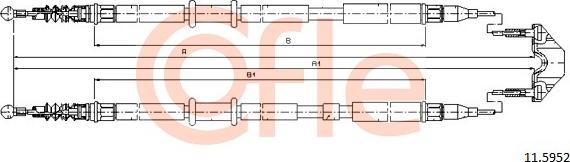 Cofle 92.11.5952 - Cable, parking brake parts5.com