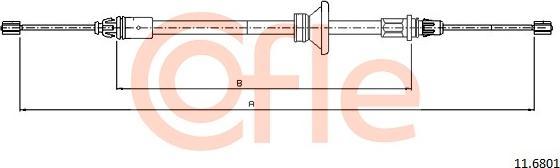 Cofle 92.11.6801 - Cable, parking brake www.parts5.com