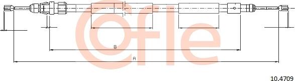 Cofle 10.4709 - Cablu, frana de parcare www.parts5.com