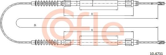 Cofle 10.4731 - Cable, parking brake parts5.com