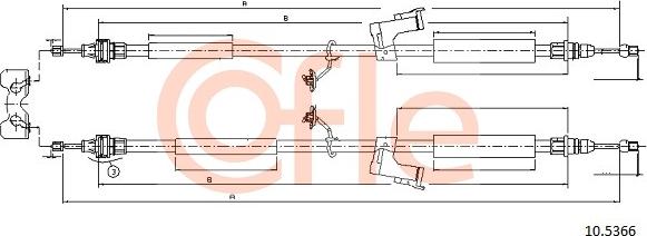 Cofle 10.5366 - Cable, parking brake www.parts5.com