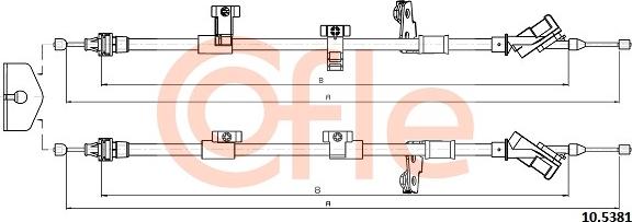 Cofle 10.5381 - Cable, parking brake parts5.com