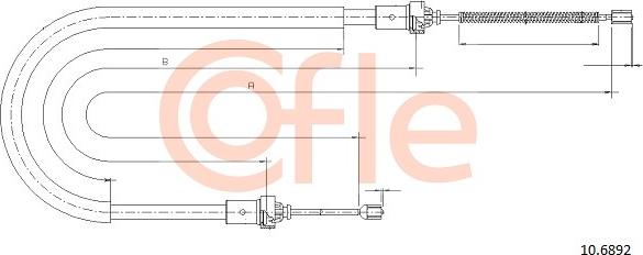 Cofle 10.6892 - Ντίζα, φρένο ακινητοποίησης www.parts5.com