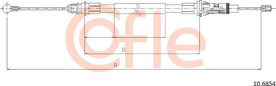 Cofle 10.6854 - Cablu, frana de parcare www.parts5.com