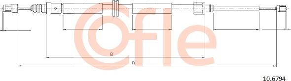 Cofle 10.6794 - Ντίζα, φρένο ακινητοποίησης www.parts5.com