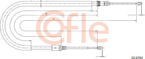 Cofle 92.10.6793 - Cable, parking brake parts5.com