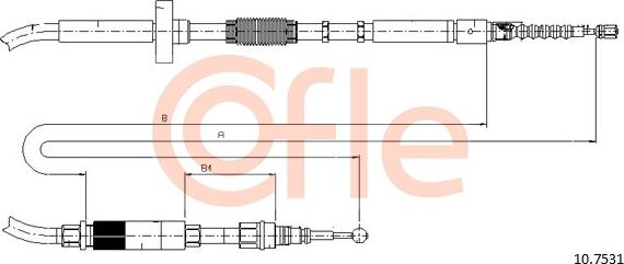 Cofle 92.10.7531 - Cablu, frana de parcare www.parts5.com