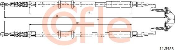 Cofle 92.11.5953 - Cable, parking brake parts5.com