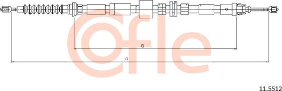 Cofle 11.5512 - Cablu, frana de parcare www.parts5.com