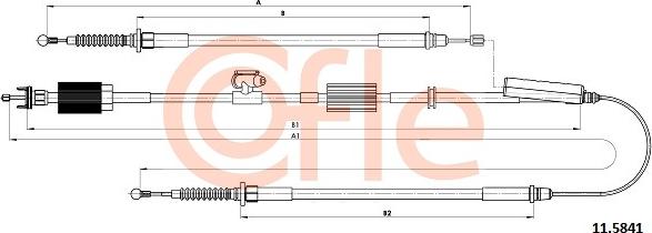 Cofle 92.11.5841 - Cable, parking brake www.parts5.com