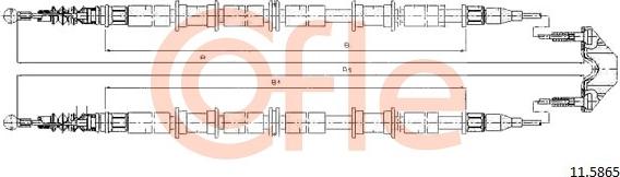 Cofle 11.5865 - Cablu, frana de parcare www.parts5.com